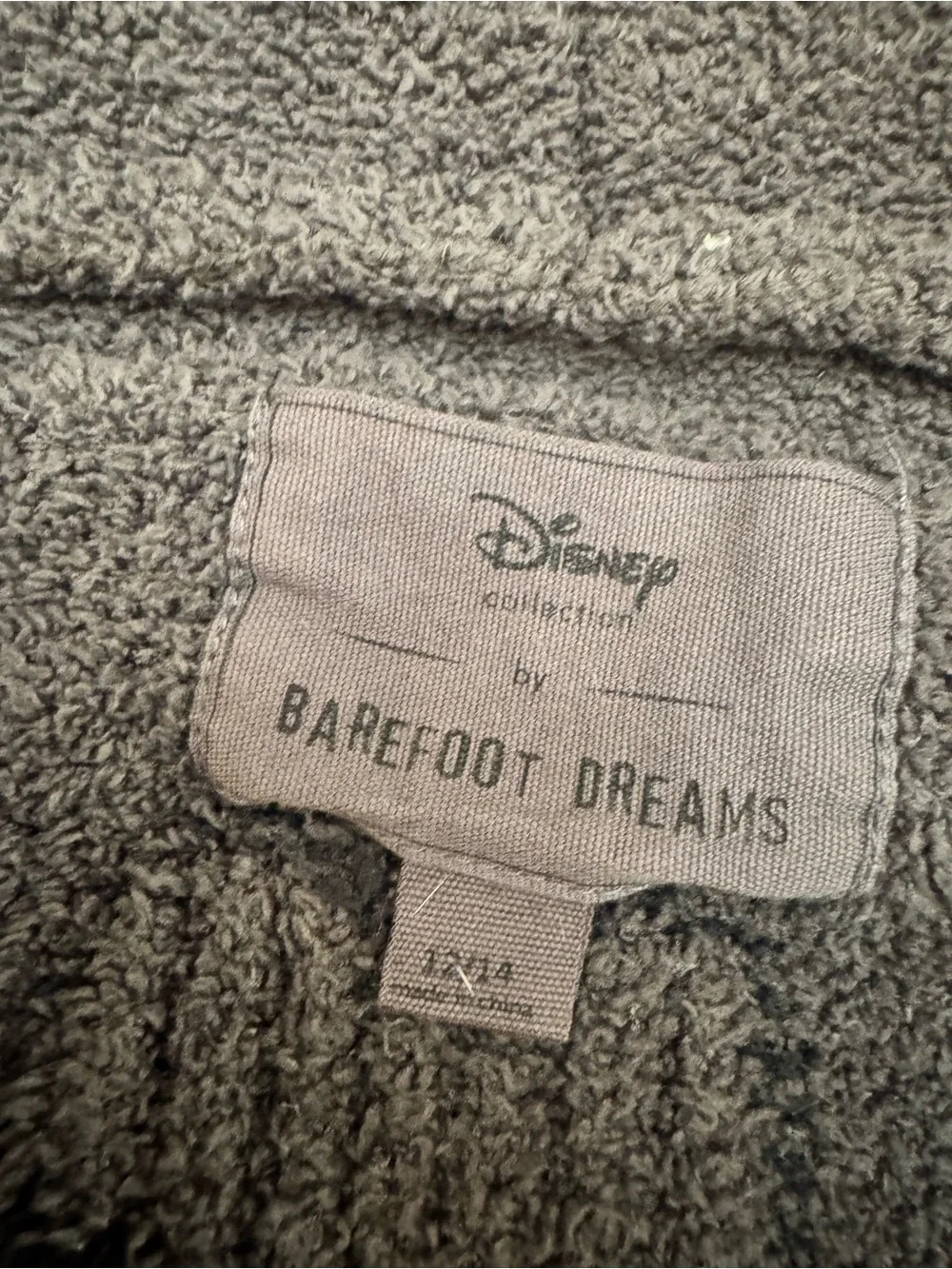 Children's Barefoot Dream Disney Gray Mickey Mouse Hooded Bathrobe